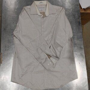 Excellent Condition Jhane Barnes Men's Grey Pattern Dress Shirt Size 18 32/33